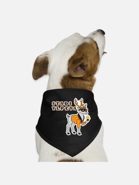 helsinki finland luxury reindeer cloudberry island - Dog Bandana - black - Front