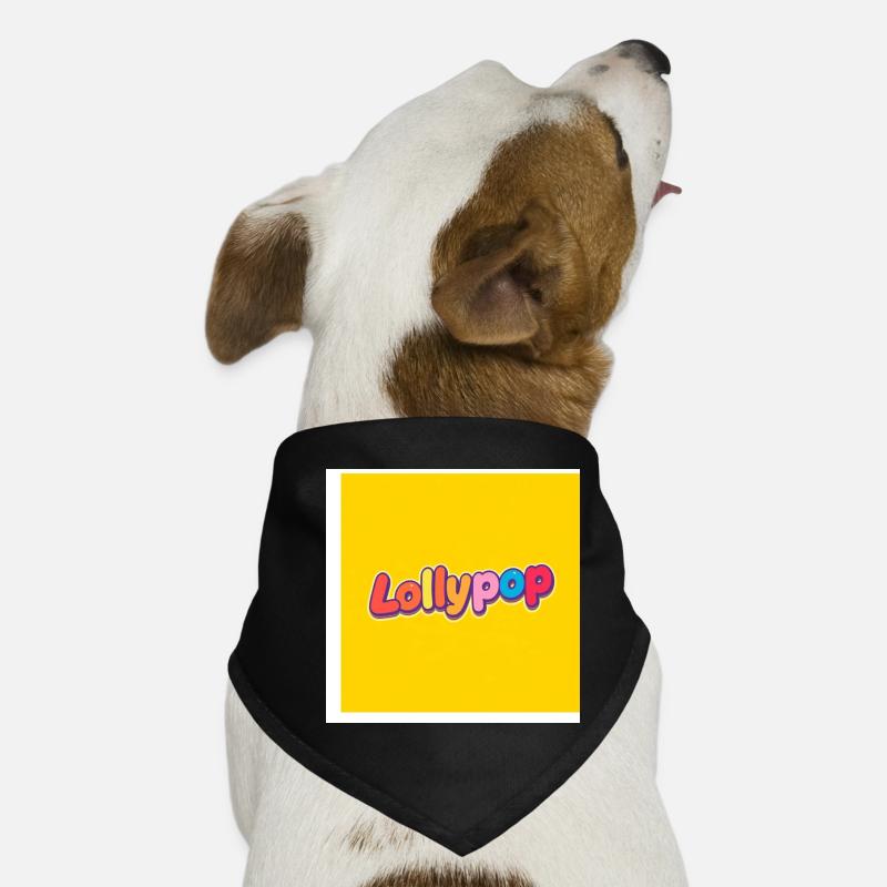 Lollypop Rainbow Typography on Yellow Dog Bandana