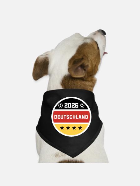 T-Shirt für einen Deutschen Fan - Hunde-Bandana - Schwarz - Vorne