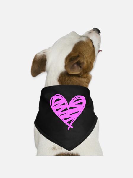 Cœur - Bandana pour chien - noir - Devant