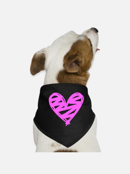 Cœur - Bandana pour chien - noir - Devant