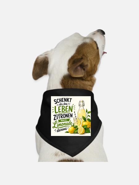 Zitronen  - Hunde-Bandana - Schwarz - Vorne