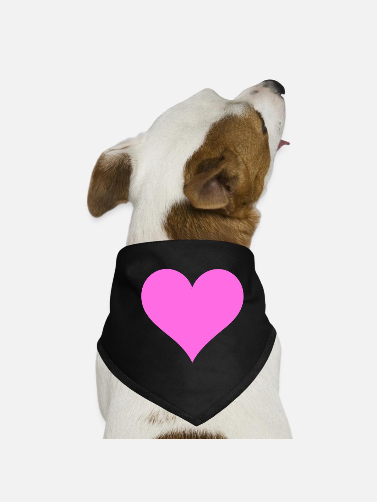 Heart - Dog Bandana - black - Front