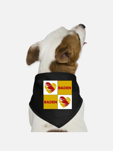 Baden Herz Quadrat - Hunde-Bandana - Schwarz - Vorne