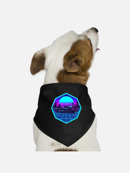 Cyber Ghost — Rotary-Legende im Neon-Nichts - Hunde-Bandana - Schwarz - Vorne