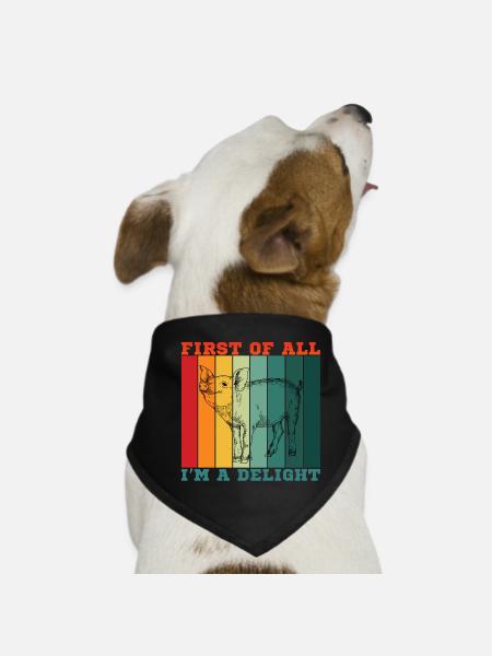 Tout d’abord, je suis un vrai plaisir - Bandana pour chien - noir - Devant