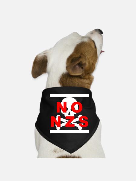 PAS DE NZS, PLUS JAMAIS, ANTIFASCISME, PAS D’AFD rouge - Bandana pour chien - noir - Devant
