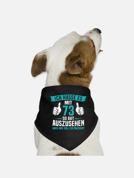 73 Jahre 73. Geburtstag Mann Frau 73 Jahre - Hunde-Bandana - Schwarz - Vorne