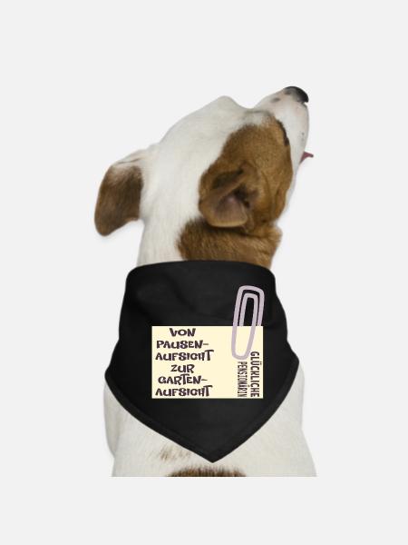 Abschied Lehrerin - Pensionärin Garten - Hunde-Bandana - Schwarz - Vorne