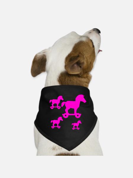 horses - Dog Bandana - black - Front