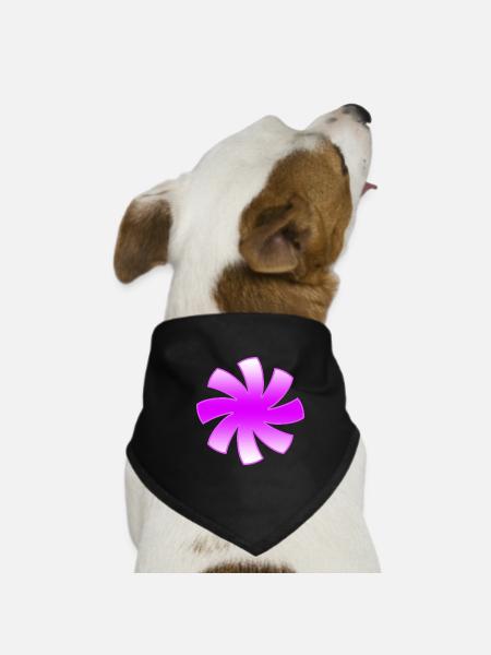 Blumen - Hunde-Bandana - Schwarz - Vorne
