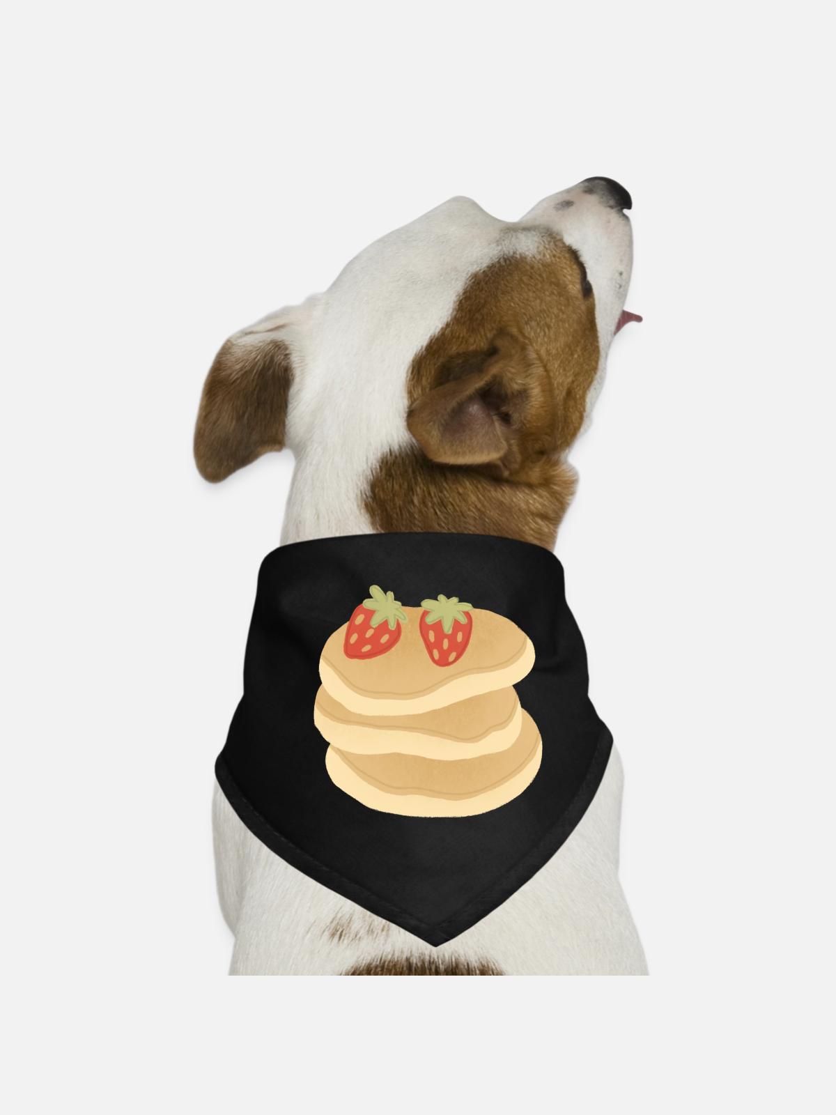 Strawberry Pancake Stack - Dog Bandana - black - Front
