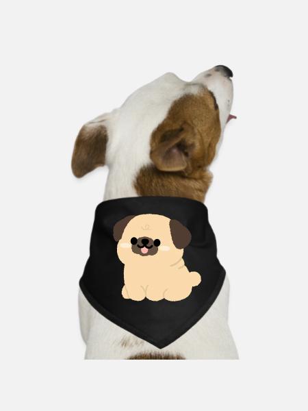 Charme peluche Carlin - Bandana pour chien - noir - Devant