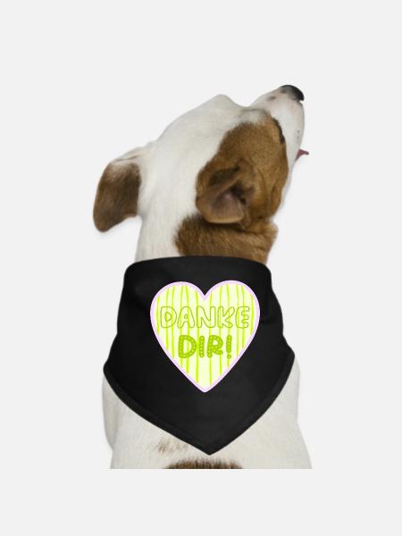Danke Dir Herz - Hunde-Bandana - Schwarz - Vorne