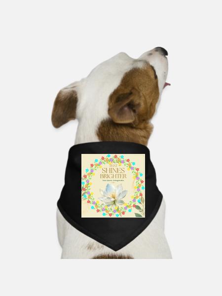 Blossom Ring Brilliance of Light - Dog Bandana - black - Front