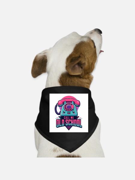 Call Me Old School - Dog Bandana - black - Front