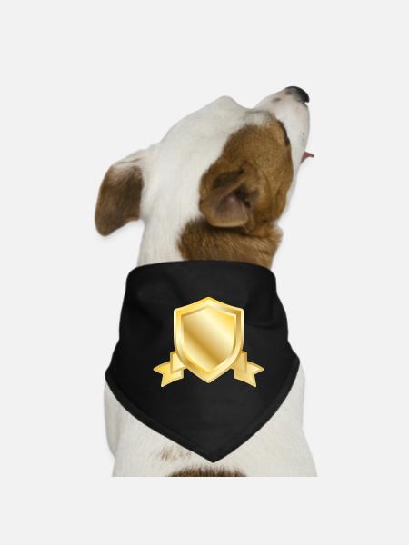Emblème du Bouclier d’Or, Emblème vierge, Héraldique de luxe B - Bandana pour chien - noir - Devant