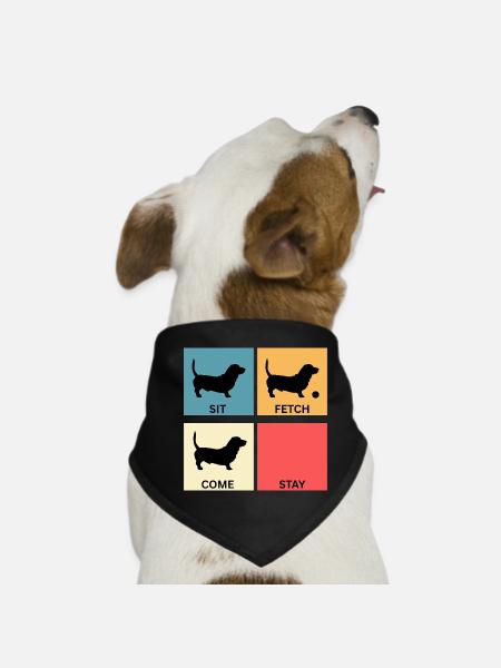 Basset Hound Dog Lover Cadeau pour la Maman du Chien - Bandana pour chien - noir - Devant