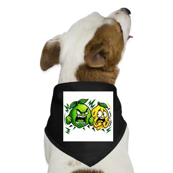 Wütende Limette & Zitrone - Hunde-Bandana - Schwarz - Vorne