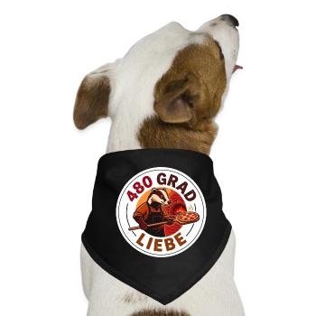 Neapel Pizza Bäcker 480 Grad Gastronomie Motiv - Hunde-Bandana - Schwarz - Vorne