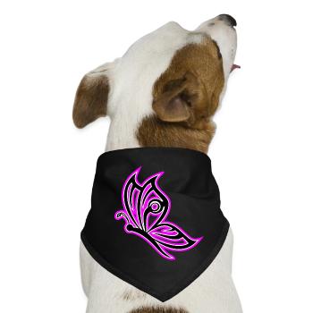 Schmetterling Pink - Hunde-Bandana - Schwarz - Vorne