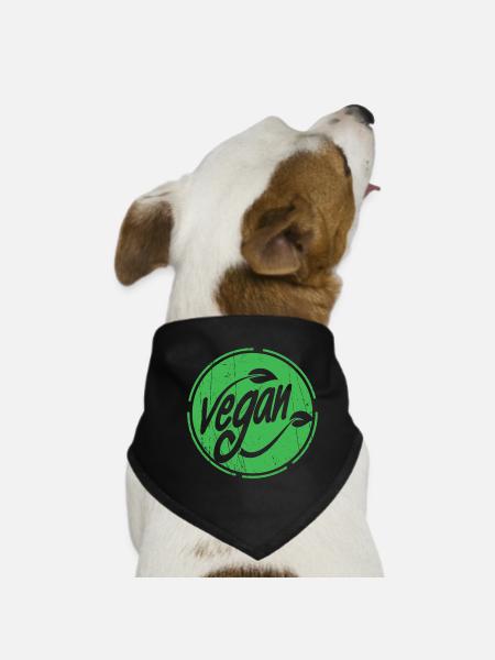 Vegan - Hunde-Bandana - Schwarz - Vorne