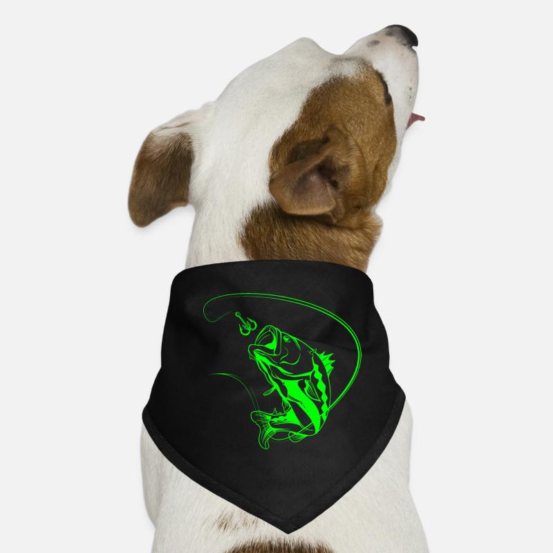 Poisson de pêche lumineux dans le style néon Bandana pour chien