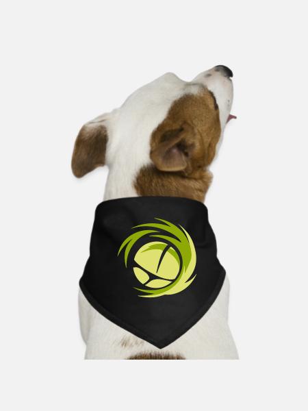 Minimalistisches Volleyball Logo - Hunde-Bandana - Schwarz - Vorne