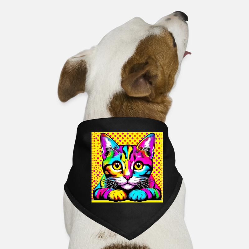 Chat Pop Art Bandana pour chien