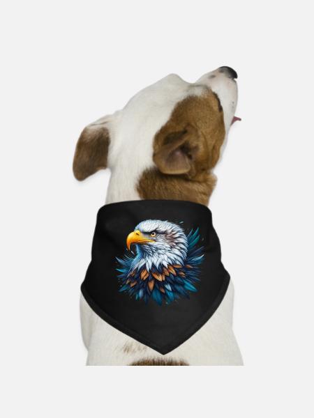Adler - Hunde-Bandana - Schwarz - Vorne
