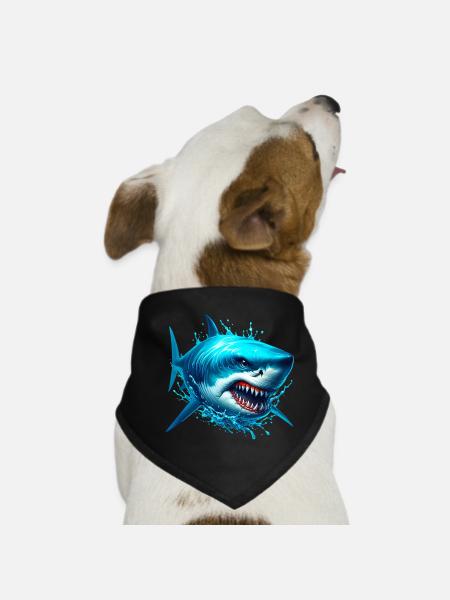 Shark - Dog Bandana - black - Front