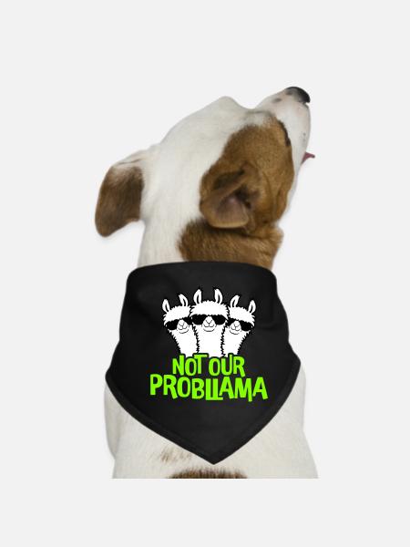 Not our Problama 3 Lamas Freunde Team Sonnenbrille - Hunde-Bandana - Schwarz - Vorne