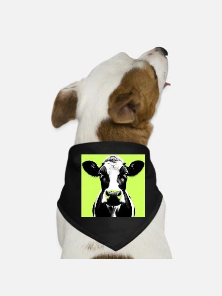 Kuh - Hunde-Bandana - Schwarz - Vorne