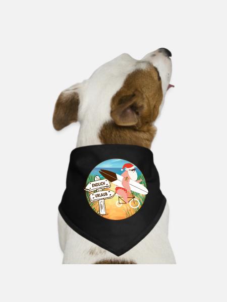 Weihnachtsmann macht Urlaub - Hunde-Bandana - Schwarz - Vorne
