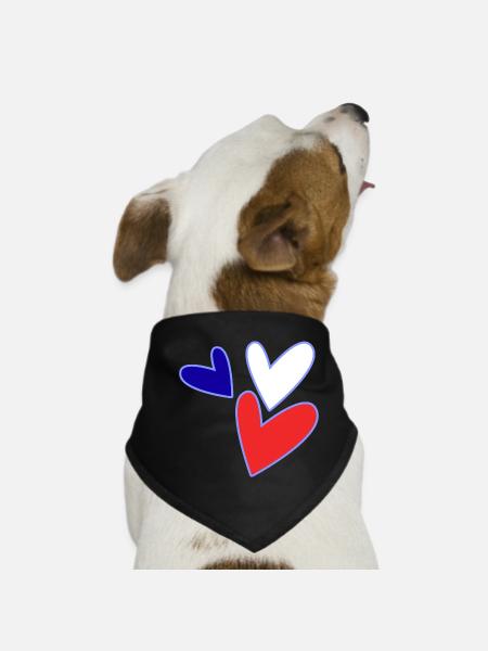 VALENTINE'S DAY. Bachelorette party. I LOVE YOU. I LOVE YOU. LOVE - Dog Bandana - black - Front