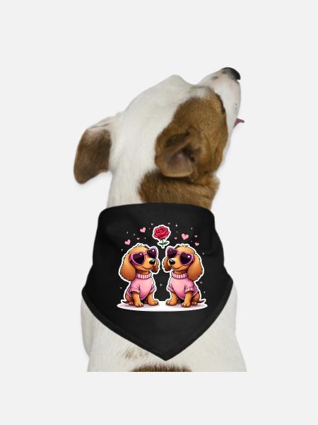 Dackel Dachshund Tekel - Dog Bandana - black - Front