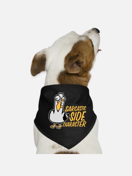 Mouette folle Personnage secondaire sarcastique drôle - Bandana pour chien - noir - Devant