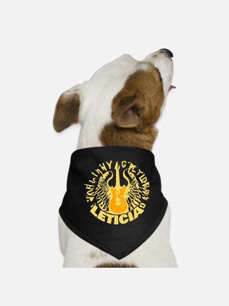 Leticia als Name - Hunde-Bandana - Schwarz - Vorne