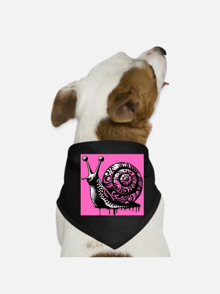 Schnecke - Hunde-Bandana - Schwarz - Vorne