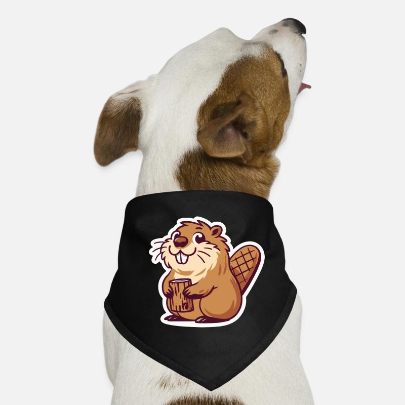 Mème de castor - Bandana pour chien - noir