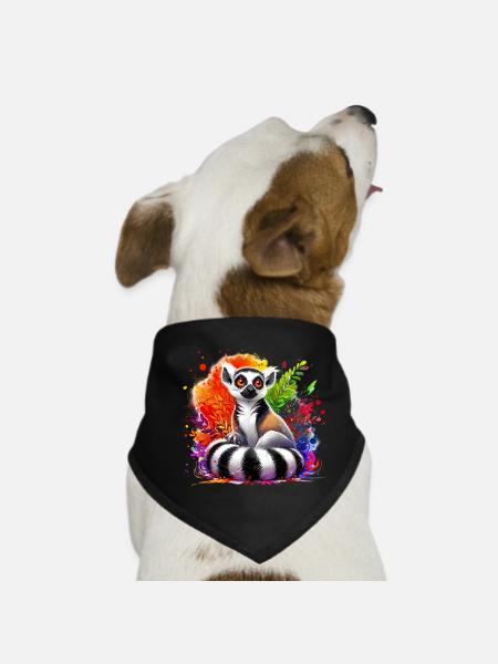 Lemur - Dog Bandana - black - Front