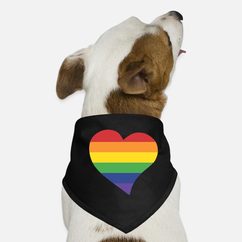 Regenbogenherz - Hunde-Bandana - Schwarz