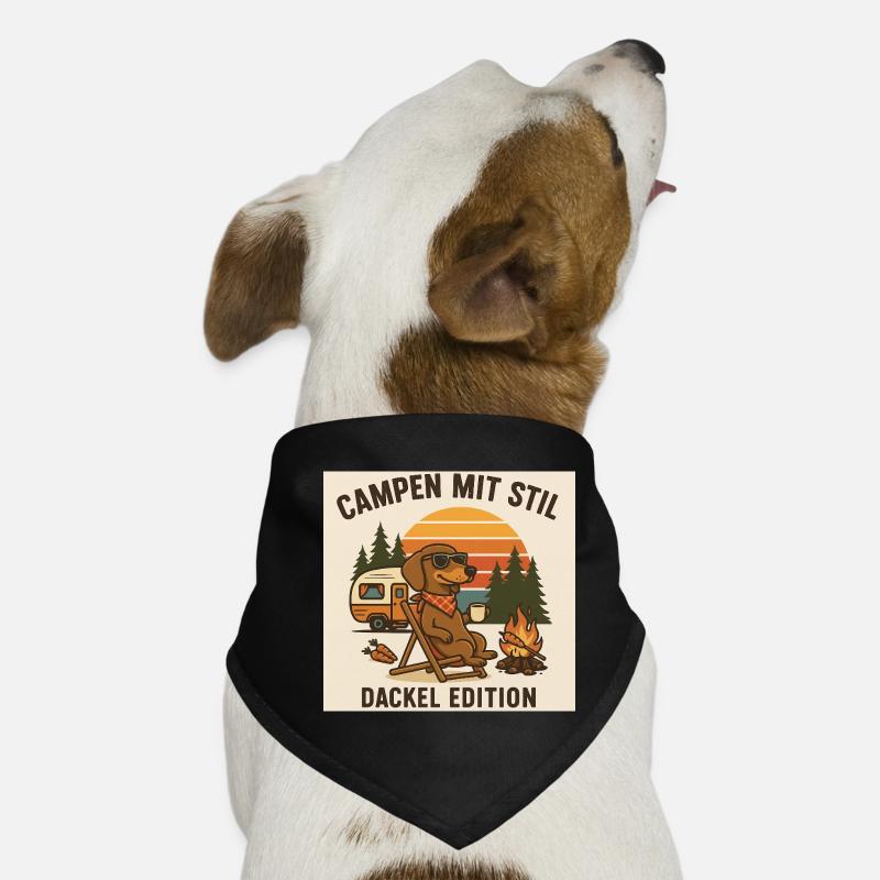 Campen mit Stil: Dackel Edition - Hunde-Bandana - Schwarz