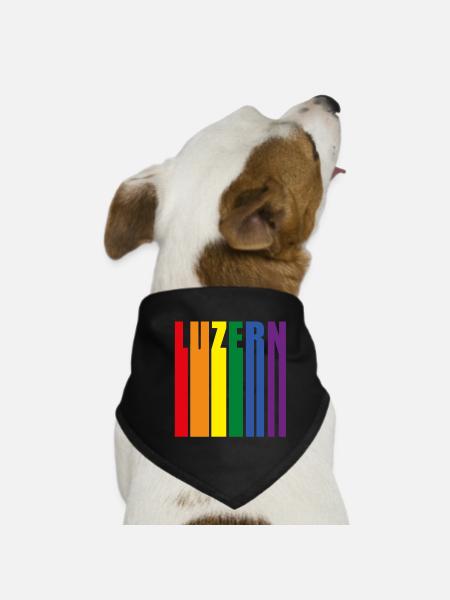 Lucerne Suisse Cadeau de la fierté arc-en-ciel - Bandana pour chien - noir - Devant