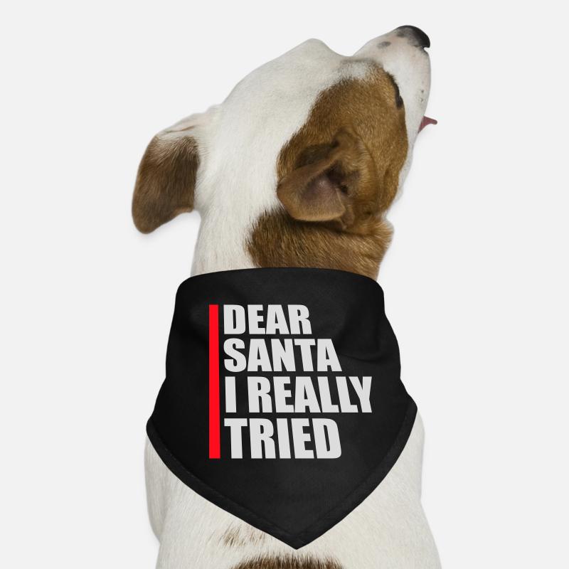 Dear Santa I Really Tried Christmas Humor Funny Dog Bandana
