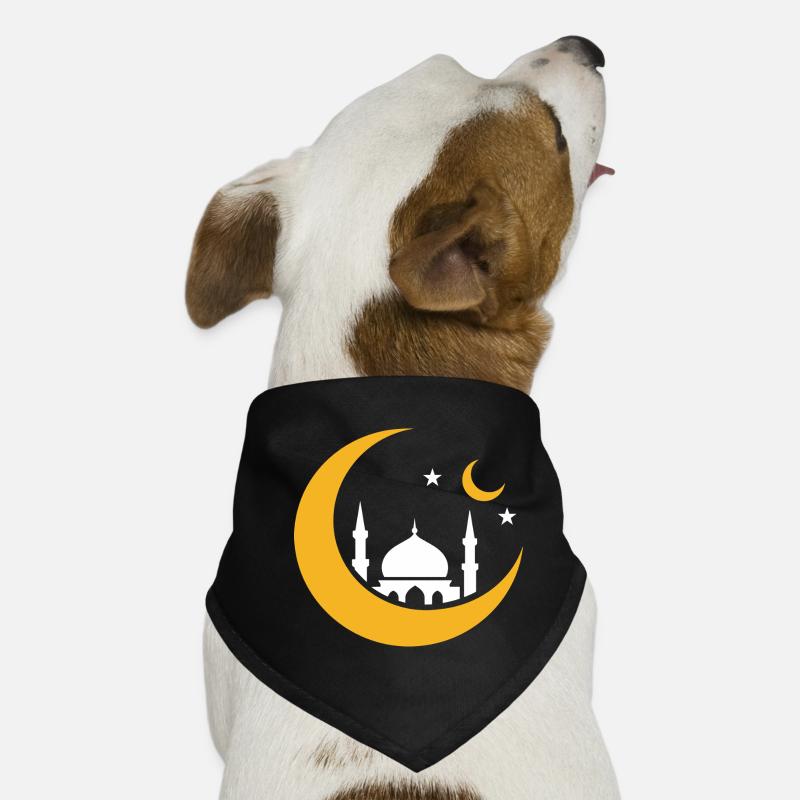 Islam Crescent Moon Moskee Silhouette Hunde-Bandana