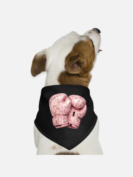 Blumen-Boxhandschuhe - Hunde-Bandana - Schwarz - Vorne