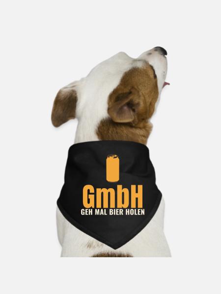 GmbH Geh mal Bier holen lustiger Bier Spruch - Hunde-Bandana - Schwarz - Vorne