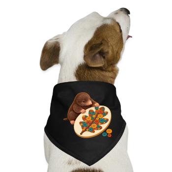 Maulwurf legt ein Knopfmosaik - Hunde-Bandana - Schwarz - Vorne
