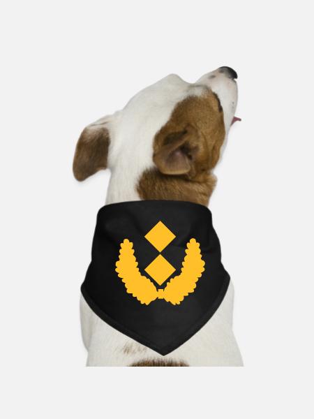 Generalmajor Dienstgrad - Hunde-Bandana - Schwarz - Vorne